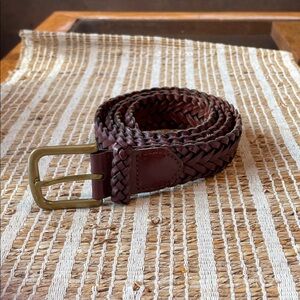 Brooks Brothers Woven Leather Belt with Brass Buckle, size 38